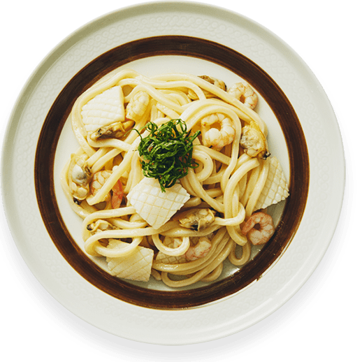 うどん<br />シーフード<br />ボンゴレ