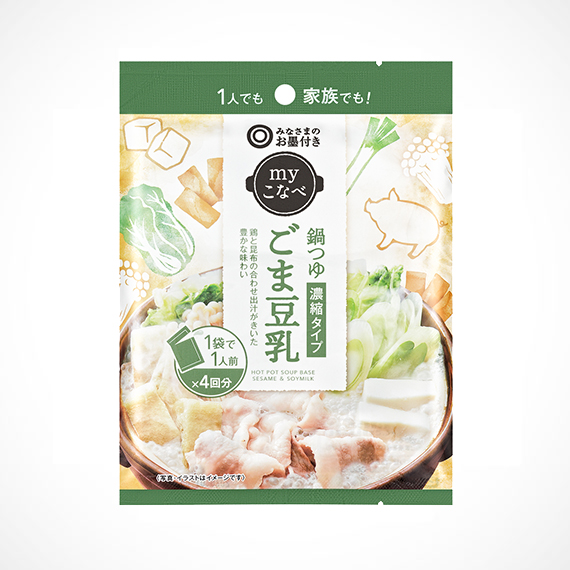 myこなべ  鍋つゆ 濃縮タイプ ごま豆乳 1人前×4回分
