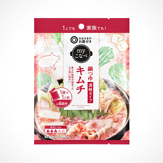 myこなべ 鍋つゆ 濃縮タイプ キムチ 1人前×4回分
