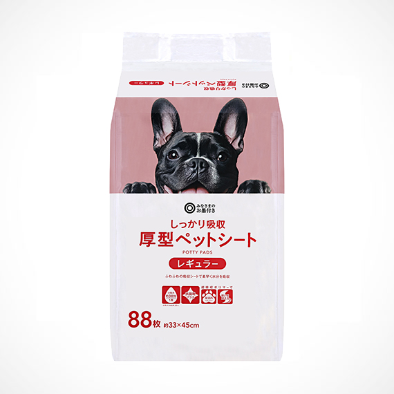 しっかり吸収 厚型ペットシート レギュラー 88枚（約33×45cm）