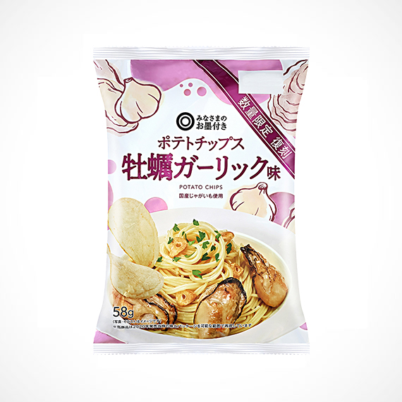 ポテトチップス 牡蠣ガーリック味 58g