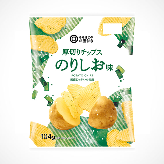 厚切りチップス のりしお味 104g