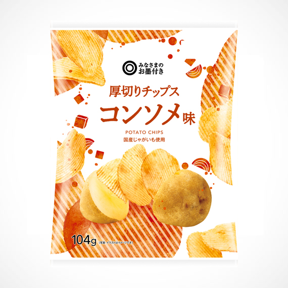 厚切りチップス コンソメ味 104g