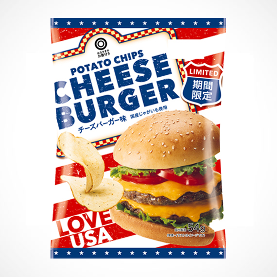 ポテトチップス チーズバーガー味 54g