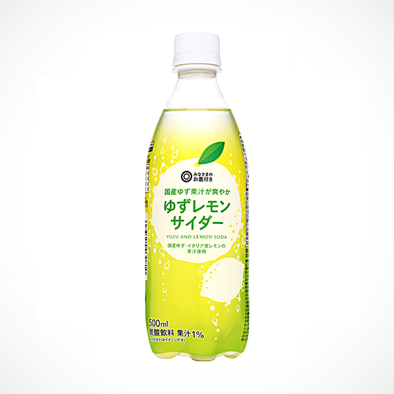 国産ゆず果汁が爽やか ゆずレモンサイダー 500ml