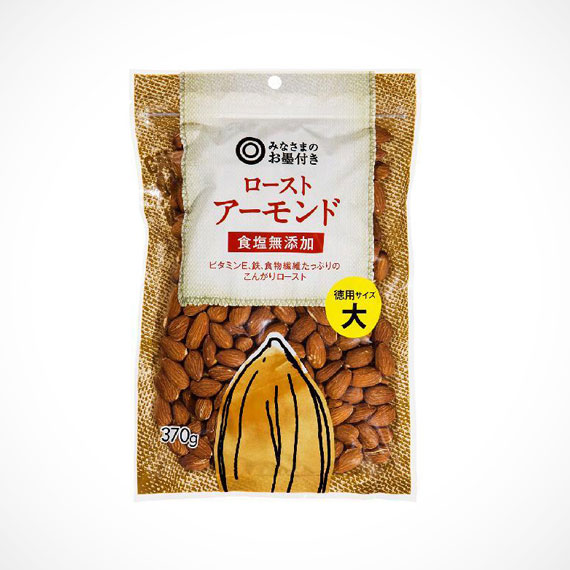 ローストアーモンド 食塩無添加 徳用サイズ大 370g