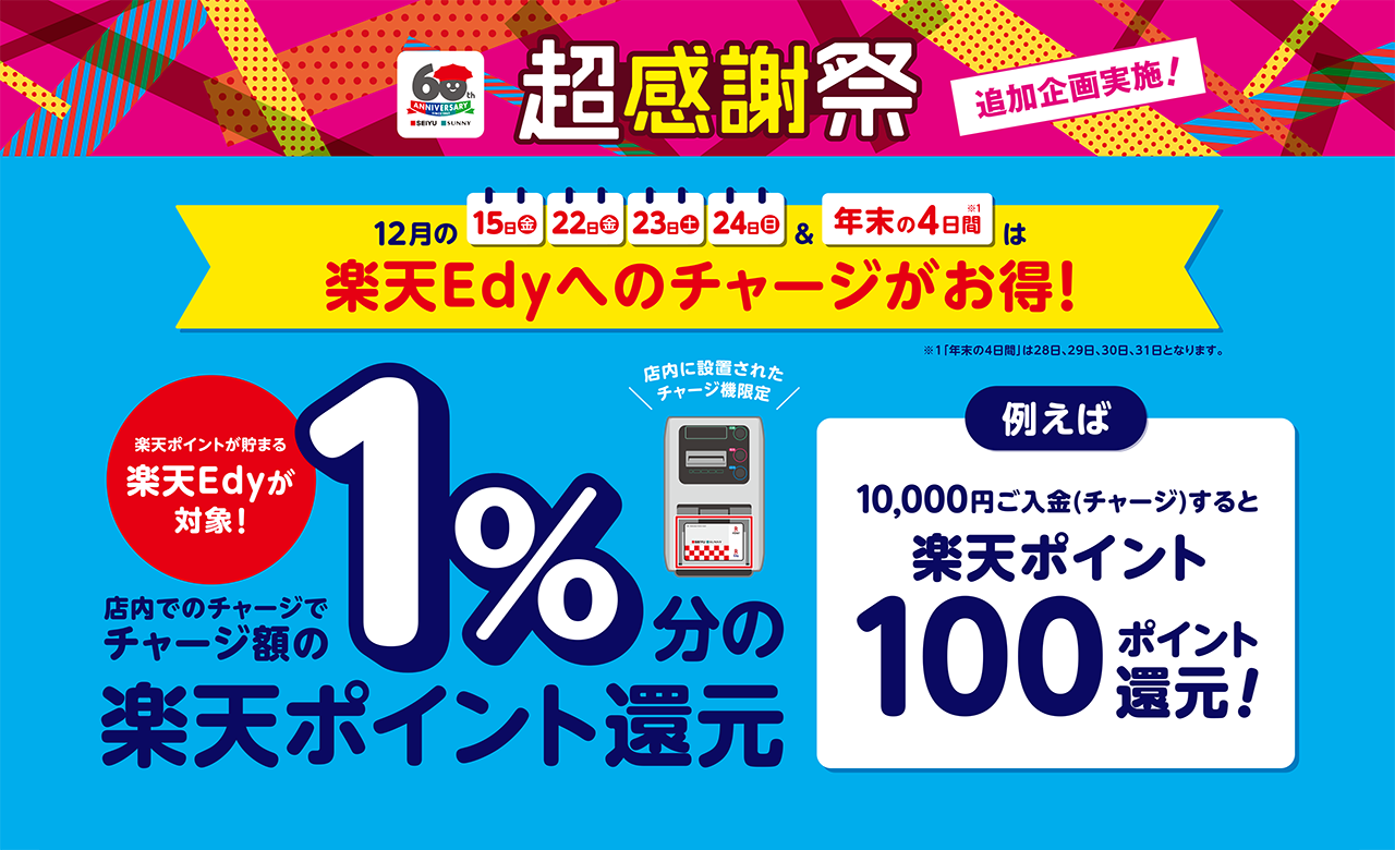 楽天Edyへのチャージがお得