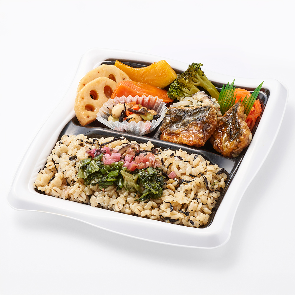気仙沼産サバと野菜の黒酢あん弁当