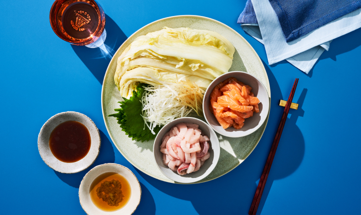 ぶりとサーモンの白菜巻き巻き