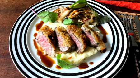 フライパン＆レンジで簡単！牛肉の香草パン粉焼き