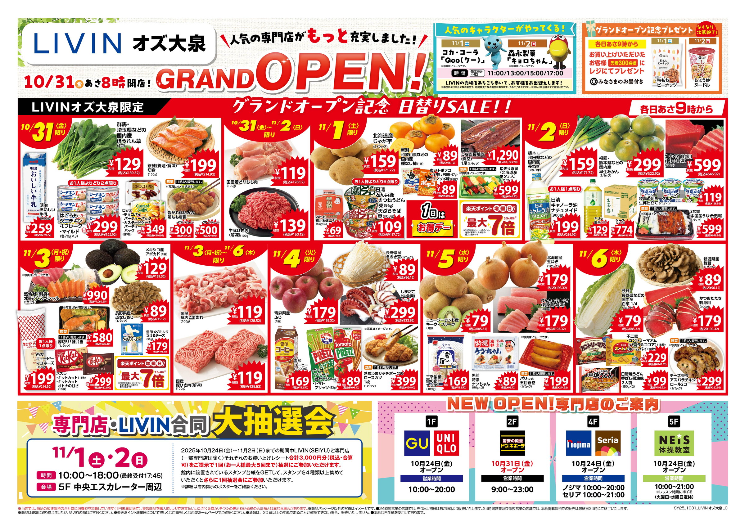 リヴィンオズ大泉店グランドオープンチラシ・表