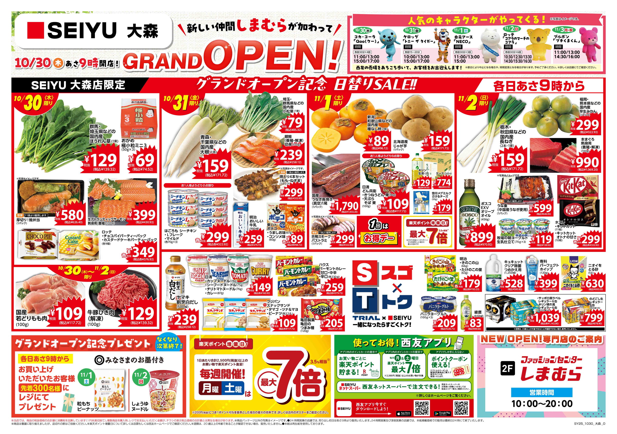 西友大森店グランドオープンチラシ・表