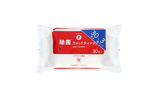 除菌ウェットティッシュ 30枚入×3個パック