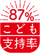 こども支持率87%