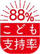 こども支持率88%