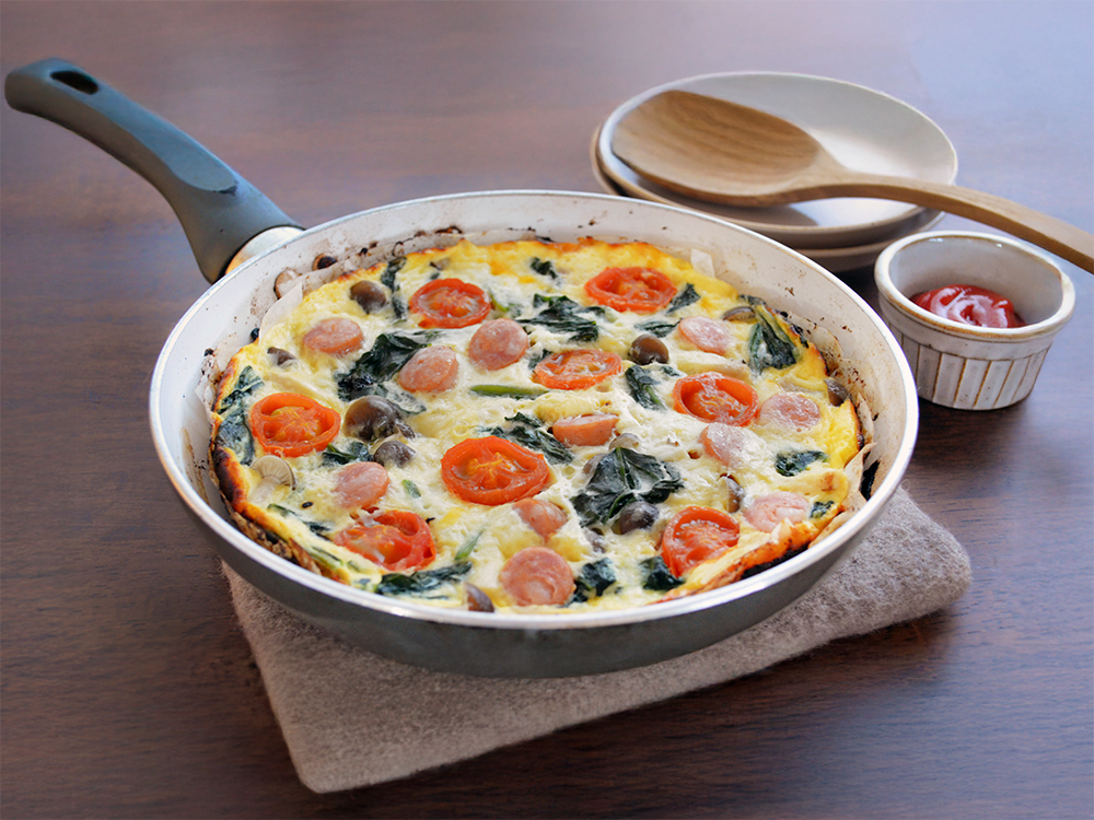 ほうれん草のフライパンキッシュ