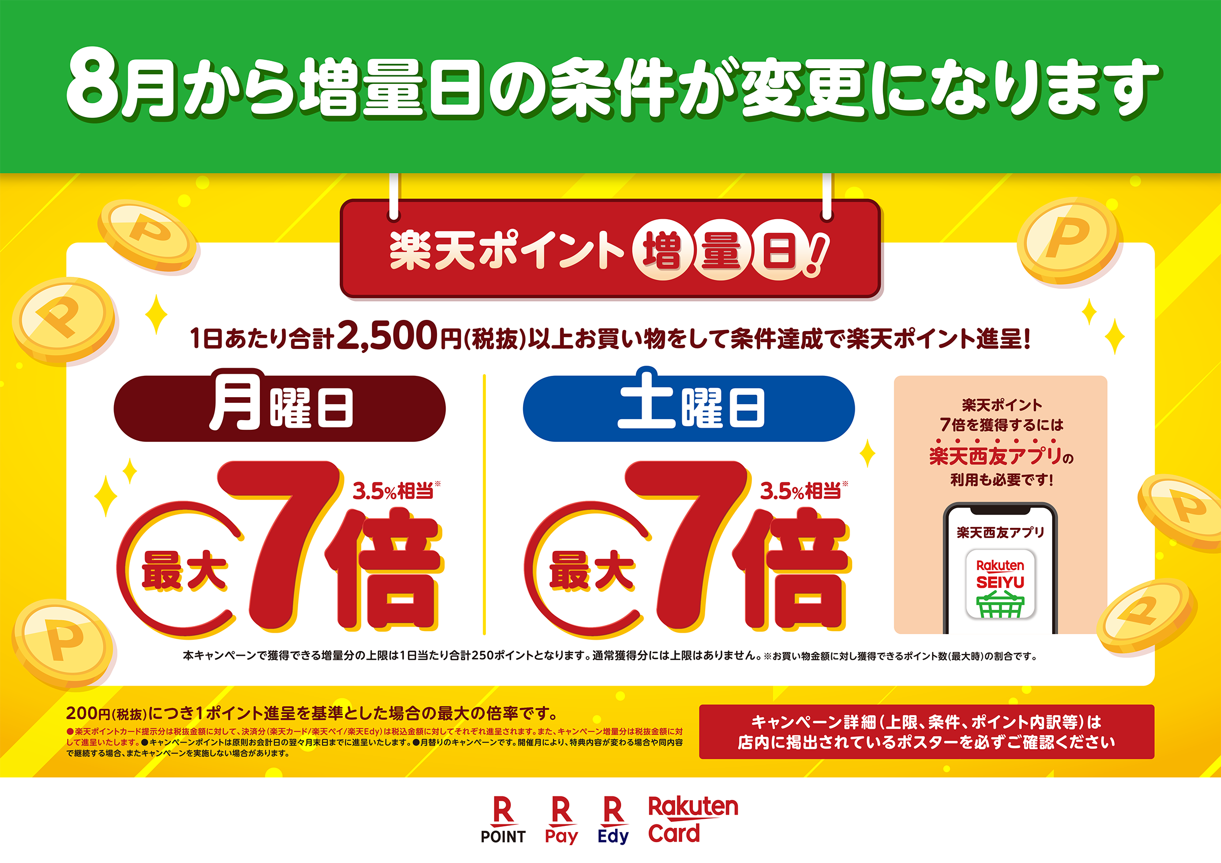 楽天ポイント増量日8月