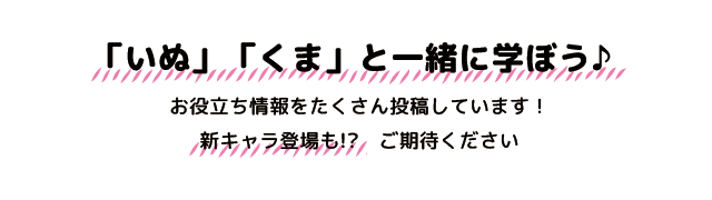 いぬとくまと一緒に学ぼう！