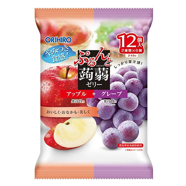 ORIHIRO Konjac Jelly Pouch, Apple + Grape